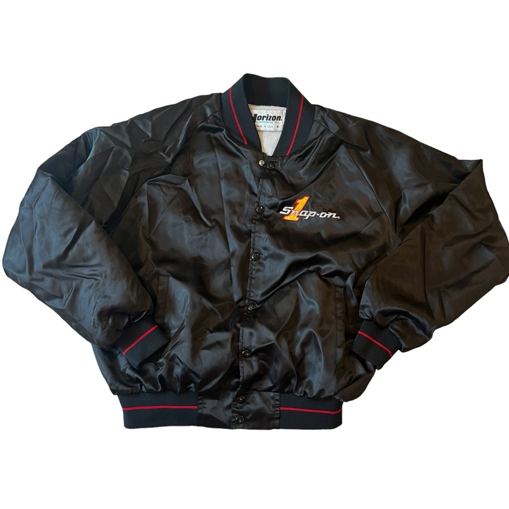 Vintage Snap-On Tools Satin Bomber Jacket XL By Horizon Made In USA